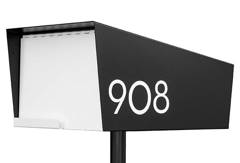 Modern Mailbox | White Modern House Numbers | White Modern Address Numbers