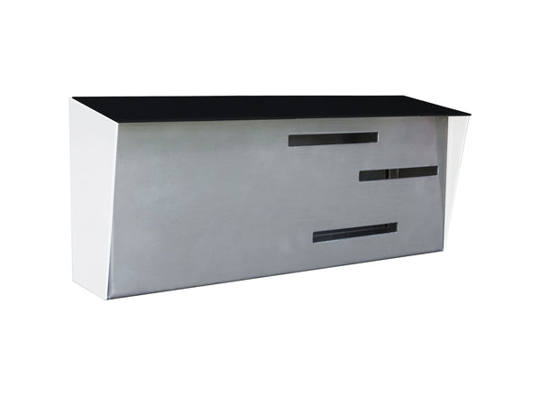 Modern Mailbox | Mid Century Modern Mailbox | Black/White/Stainless Steel Modern Wall Mounted Mailbox