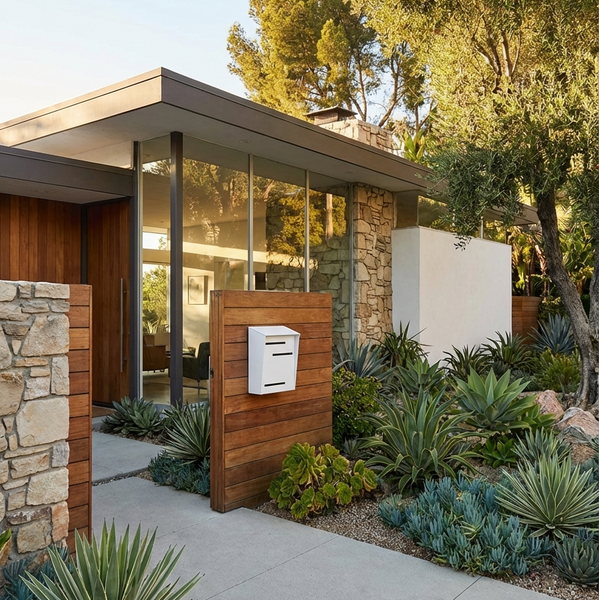 large white wall mount mid century modern mailbox