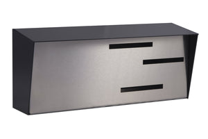 Modern Mailbox | Mid Century Modern Mailbox | Black/Stainless Steel Modern Wall Mounted Mailbox