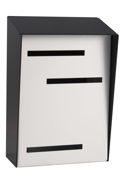 Modern Mailbox | Mid Century Modern Mailbox | Black/White Modern Wall Mounted Mailbox Large